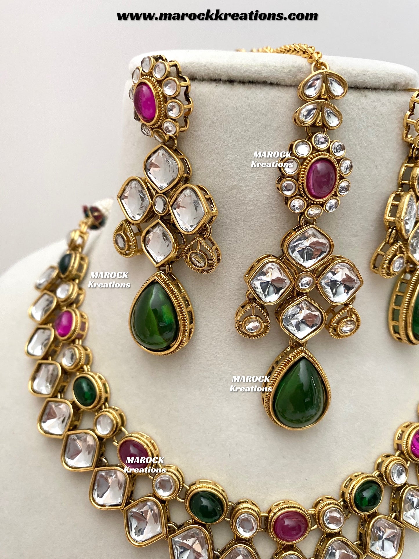 Romana Premium Quality Kundan Statement Necklace set