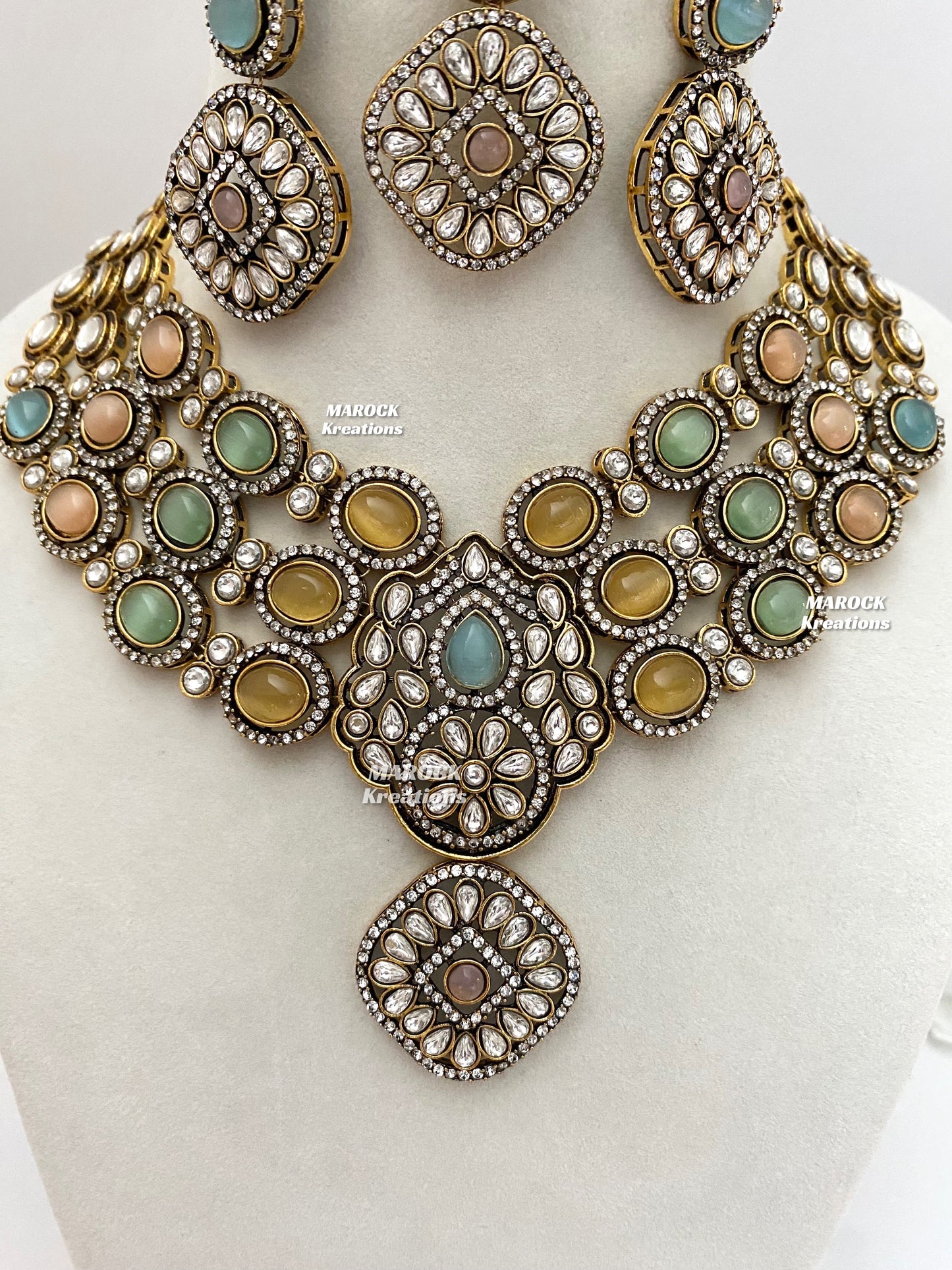 Jessie Tyani inspired Victorian Kundan Statement Necklace set