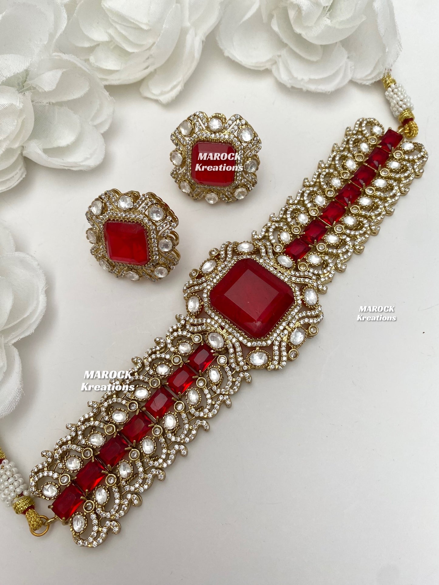 Paloma Sabyasachi inspired Premium Quality Moissanite Kundan and American Diamond choker set