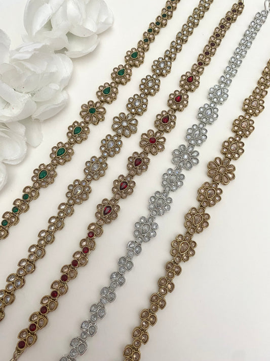 Antique Gold and Silver Polki sheesh phool/head band/head piece