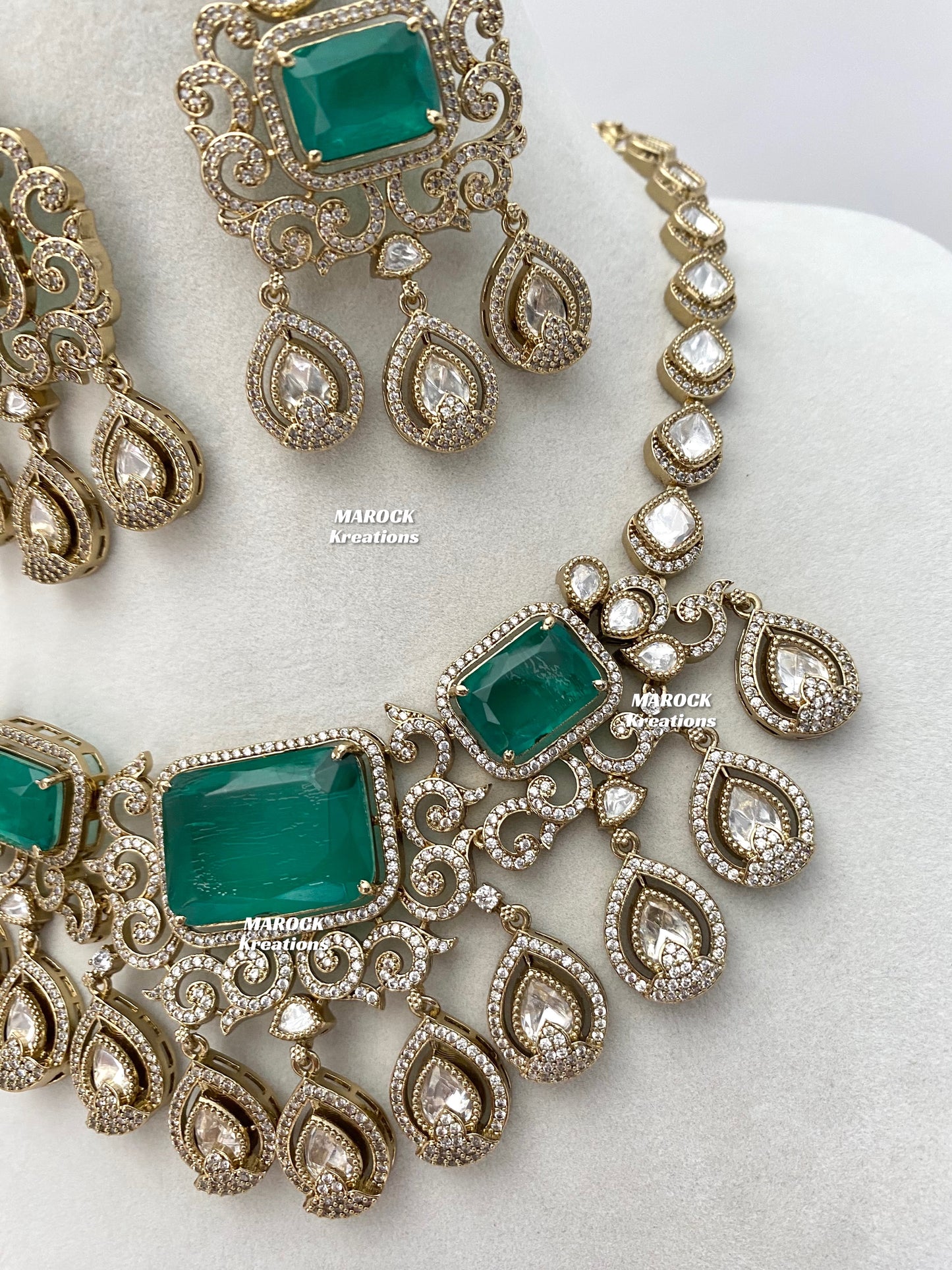 Labiba Sabyasachi inspired Premium Quality Moissanite Kundan with doublet stone Statement Necklace set