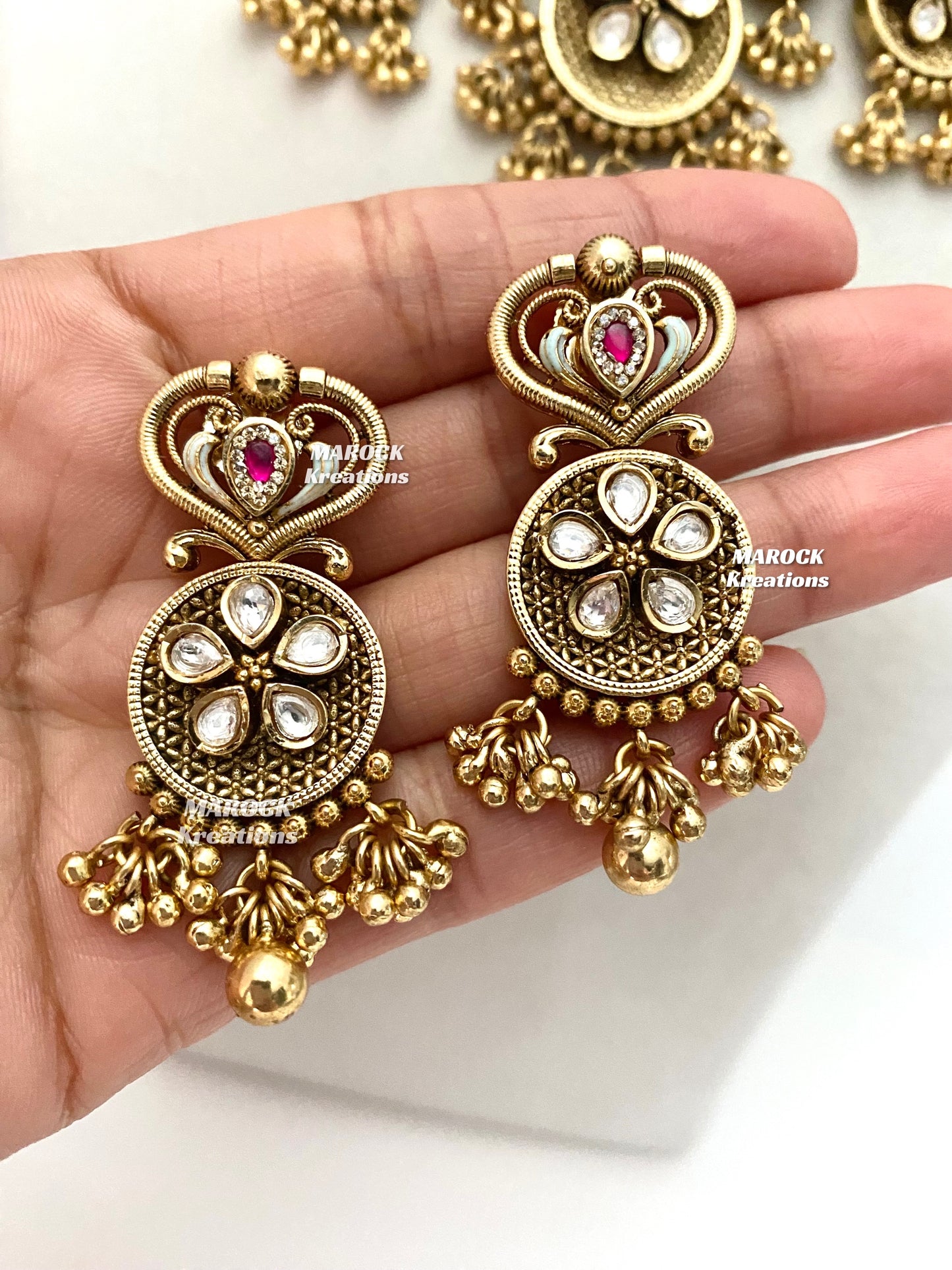 Rafia Premium Quality Gold plated Kundan exclusive Necklace set
