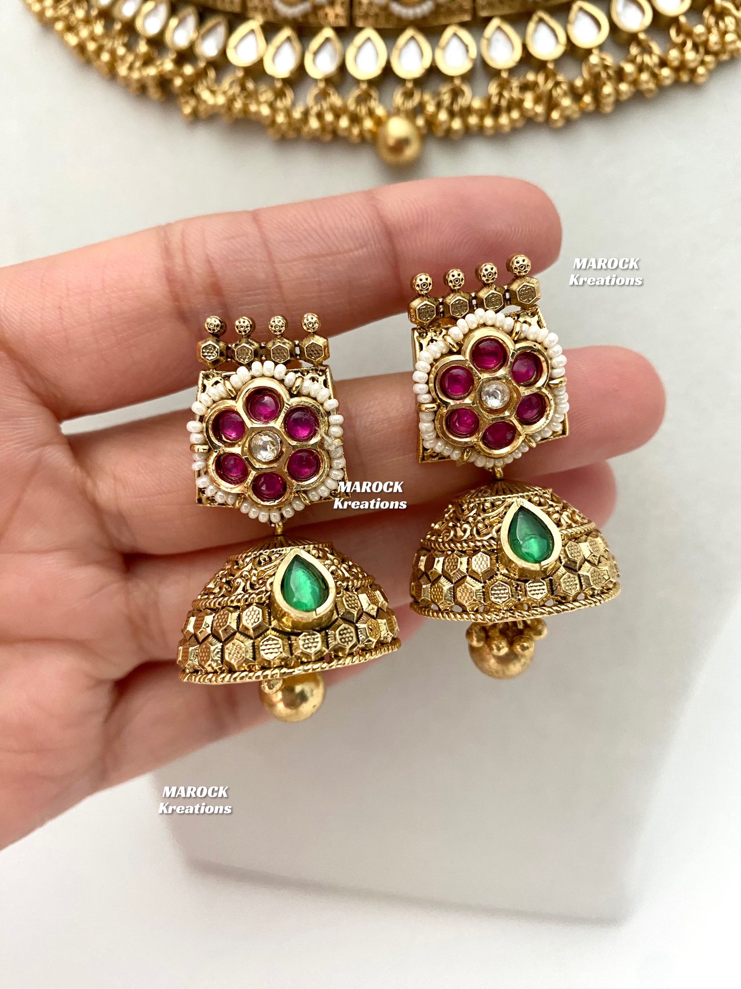 Ishita Tyani inspired gold plated Kundan exclusive Necklace set