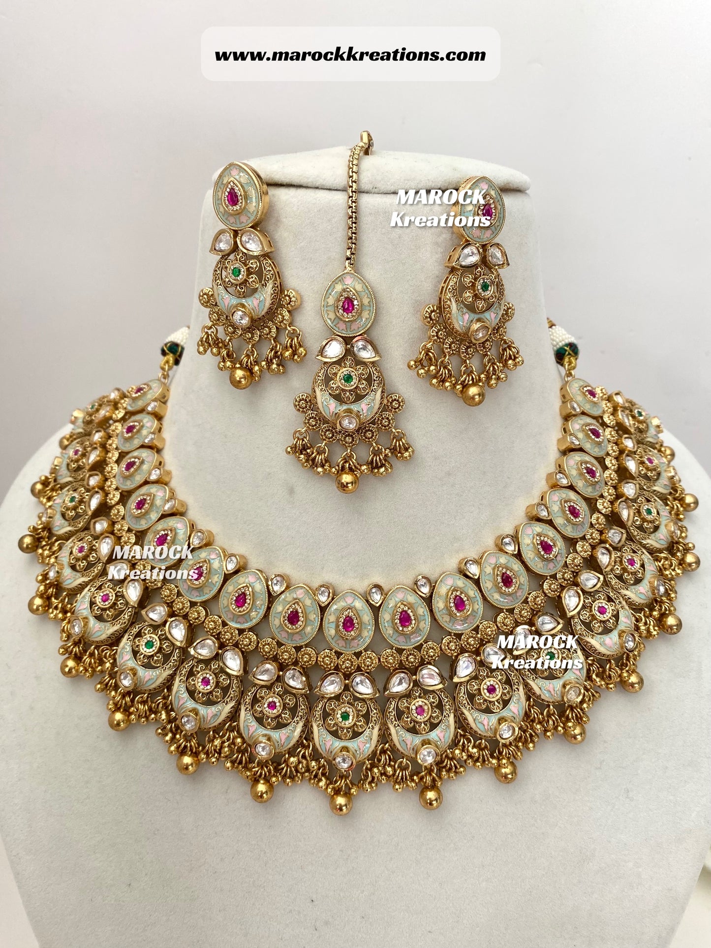 Tyani Inspired Premium Quality gold plated Kundan exclusive Necklace set