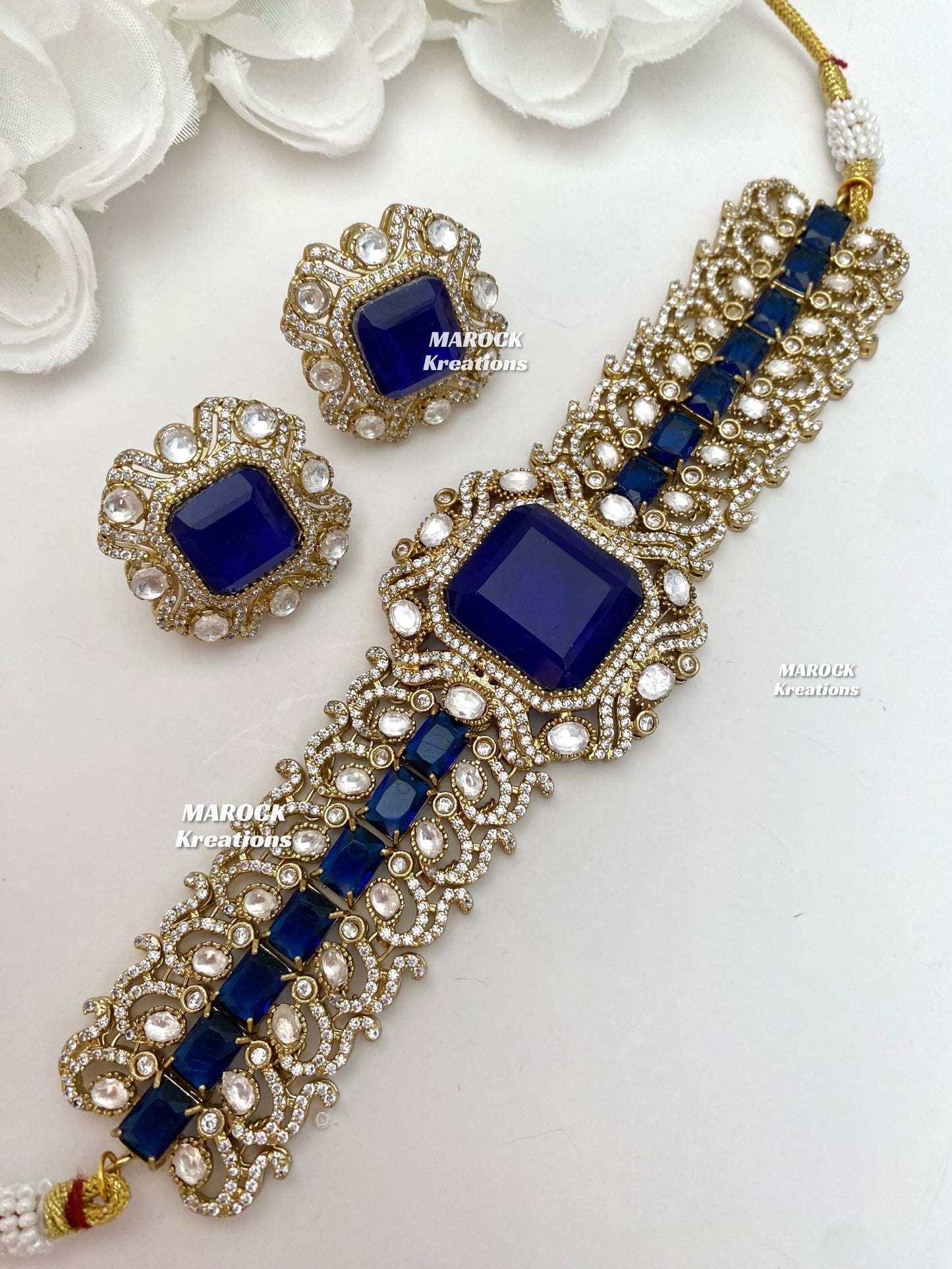 Paloma Sabyasachi inspired Premium Quality Moissanite Kundan and American Diamond choker set