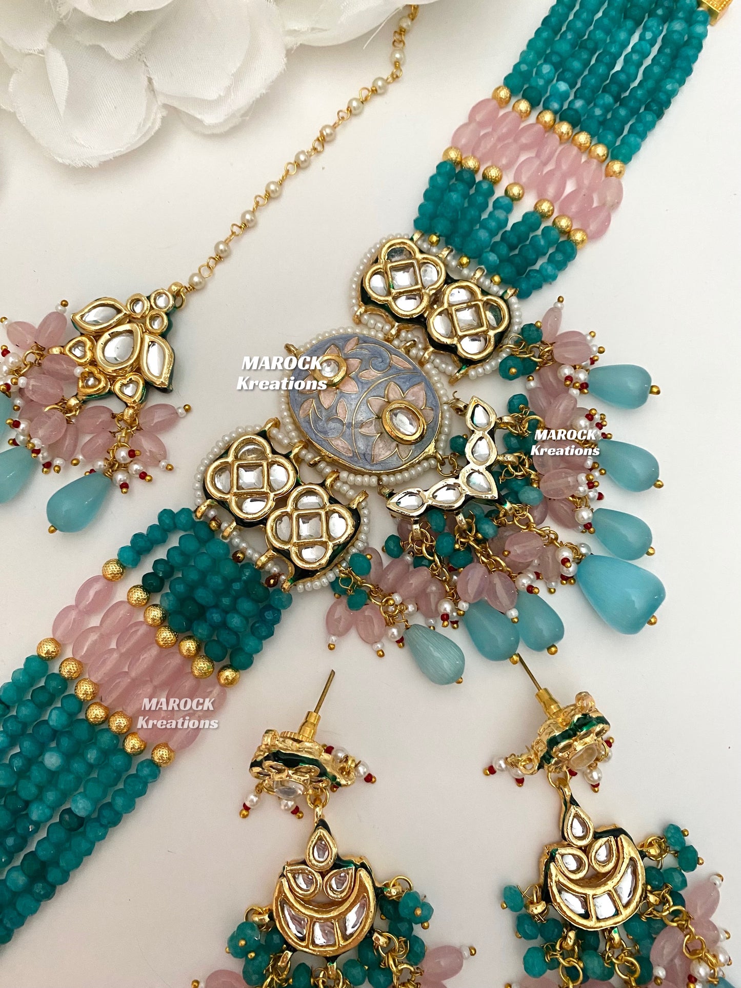 Brinda Premium Quality Kundan Meenakari Statement Choker set