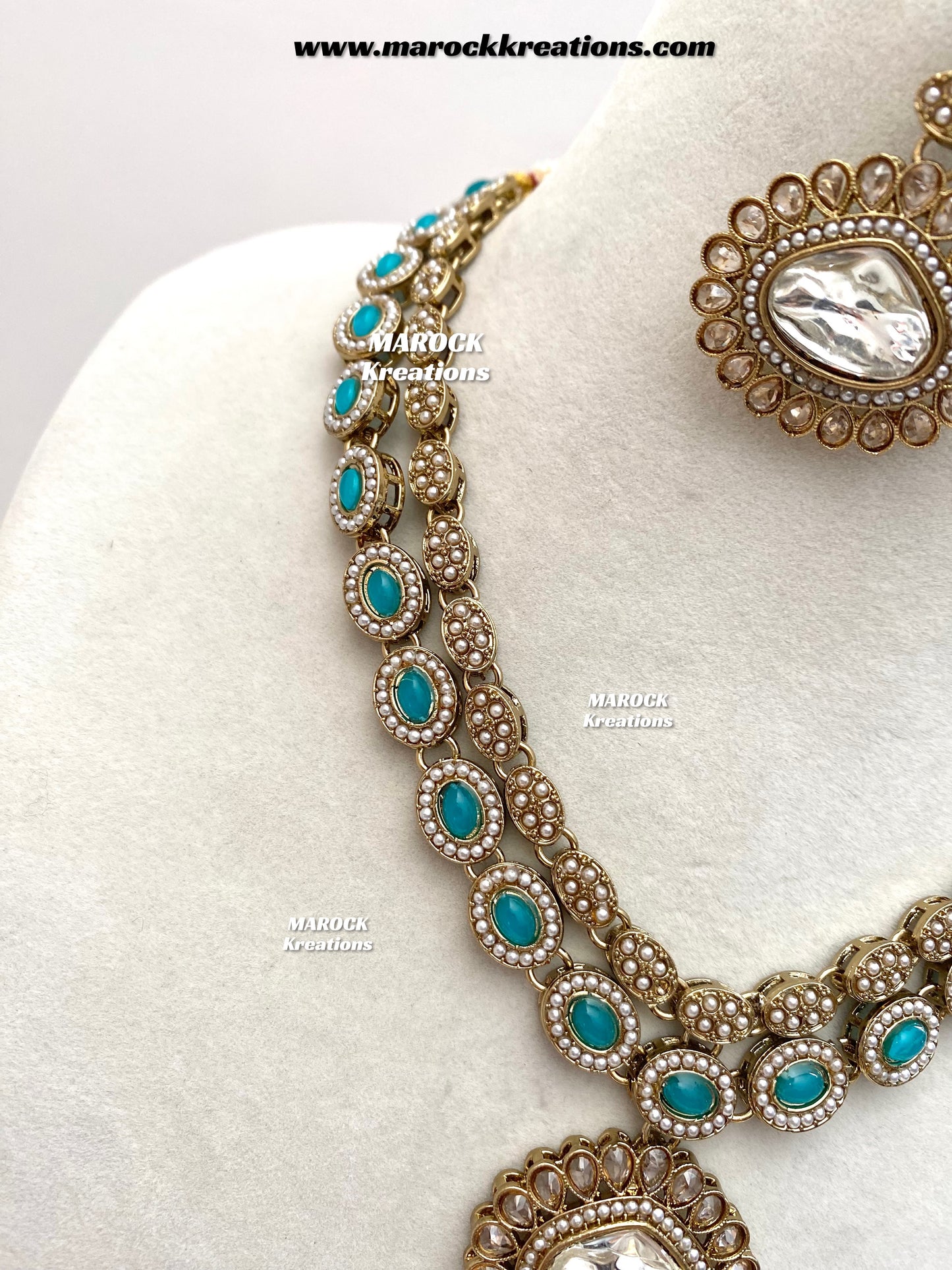 Nadira Kundan Polki double layer Necklace set