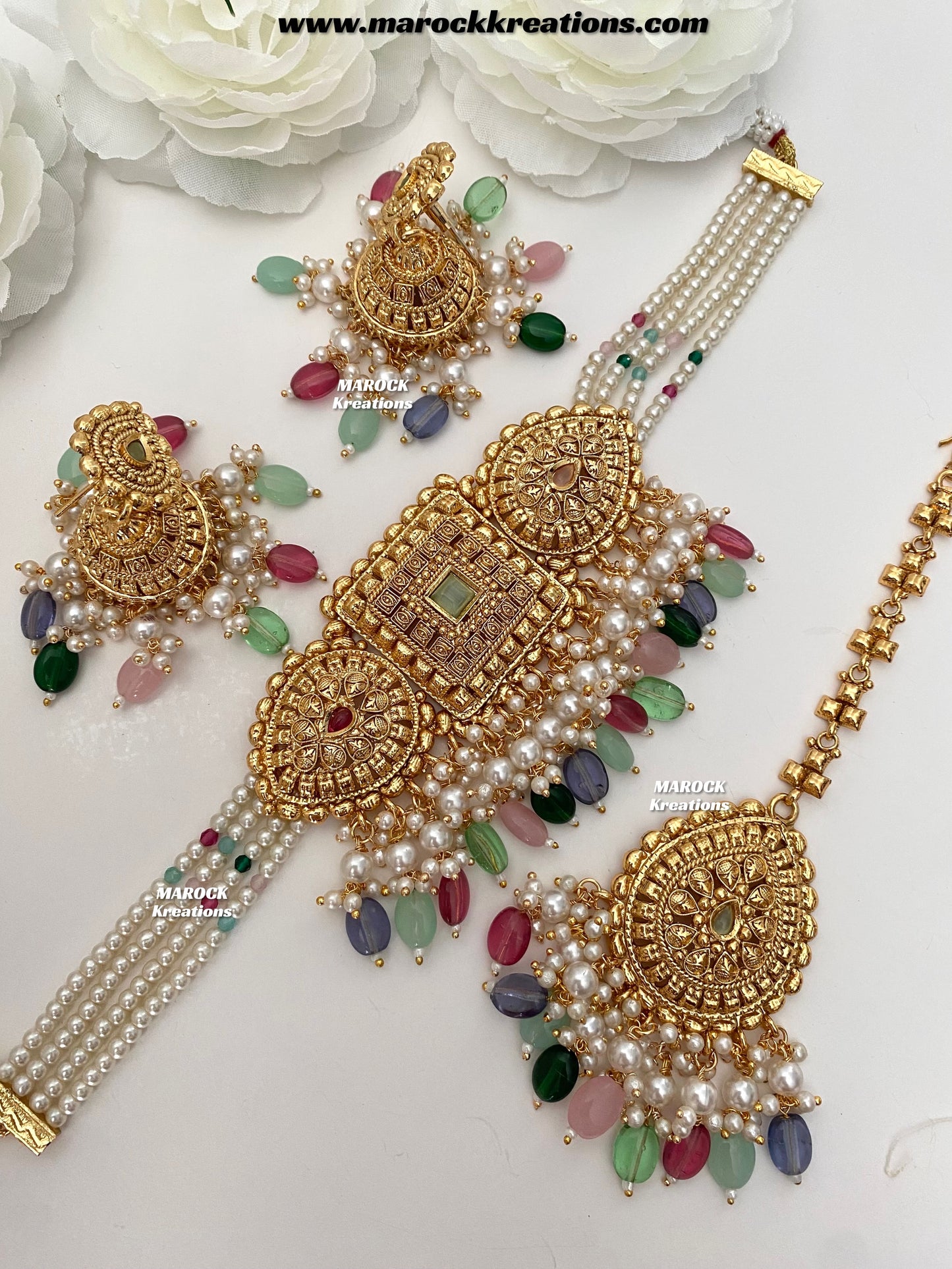 Asna Premium Quality Gold Plated statement choker set