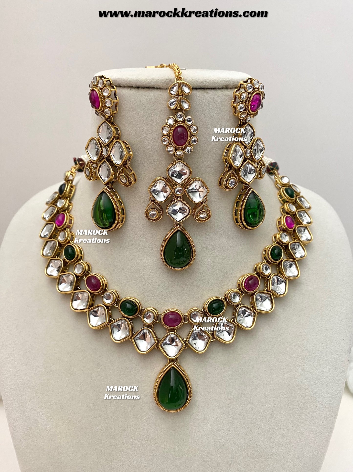 Romana Premium Quality Kundan Statement Necklace set