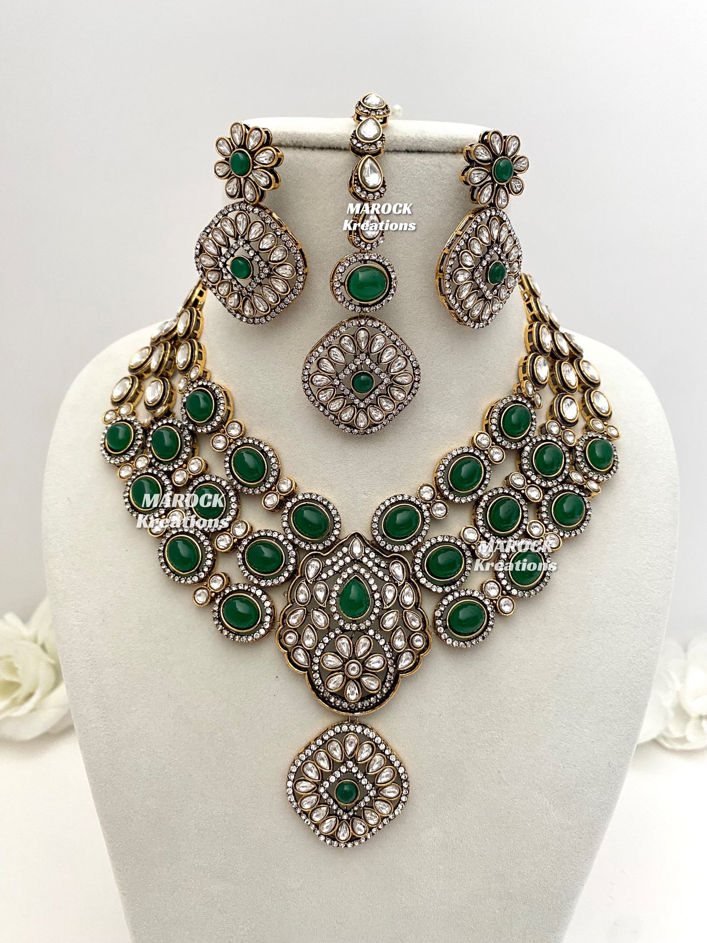 Jessie Tyani inspired Victorian Kundan Statement Necklace set