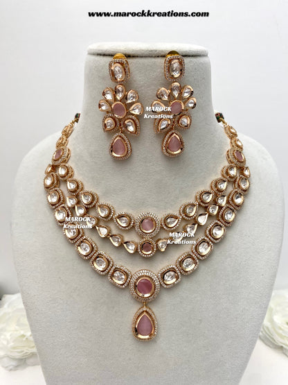 Mahnoor Premium Quality Tyani inspired Gold plated statement necklace set