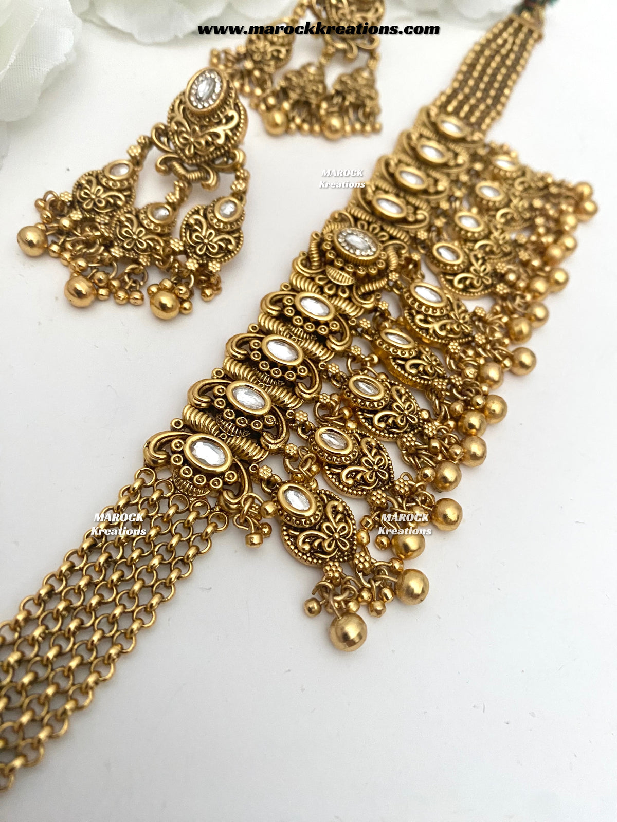 Robin Premium Quality Gold Plated Rajwadi choker set