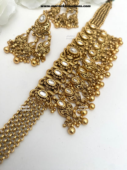 Robin Premium Quality Gold Plated Rajwadi choker set