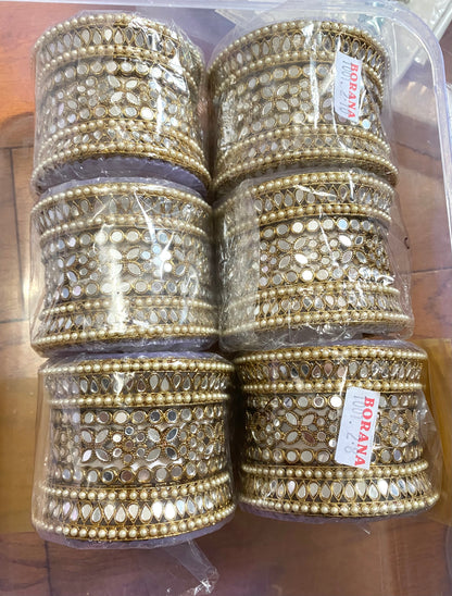 Antique Gold Mirror Bangles/Kade