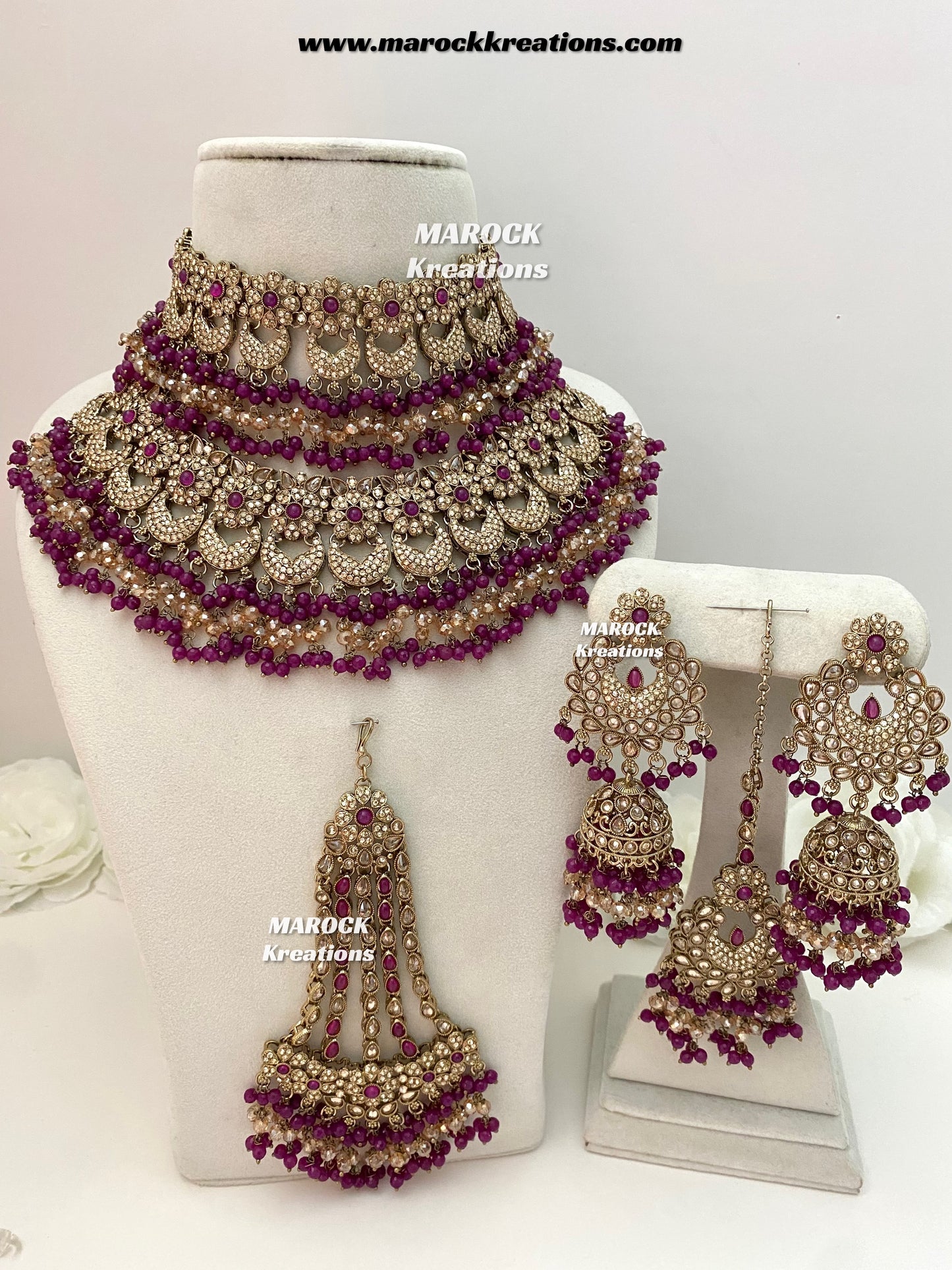 Meesha Premium Quality Pakistani Choker and Necklace combo set
