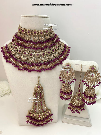 Meesha Premium Quality Pakistani Choker and Necklace combo set