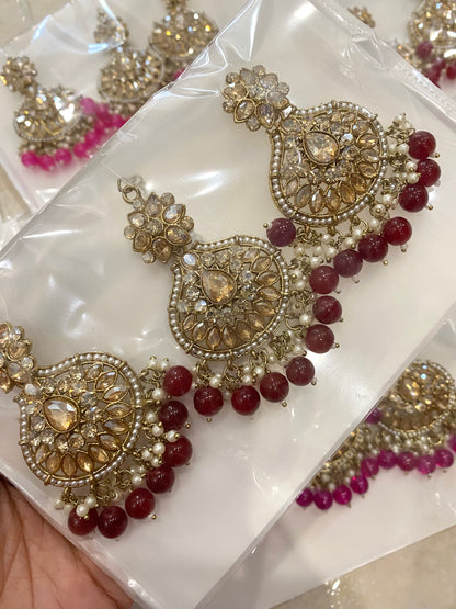 Polki Earrings and tikka set