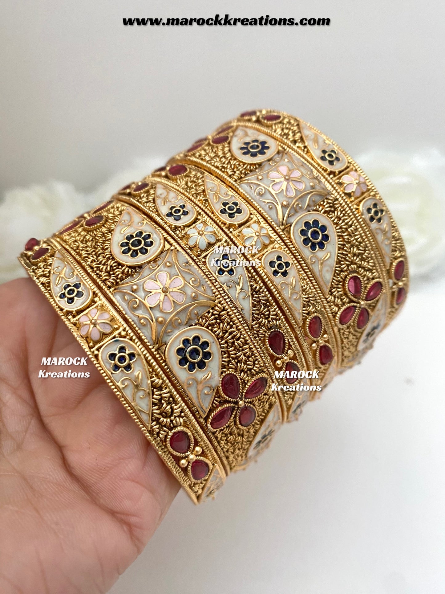 Ashmita Premium Quality Gold plated Meenakari statement Bangles/Kangan