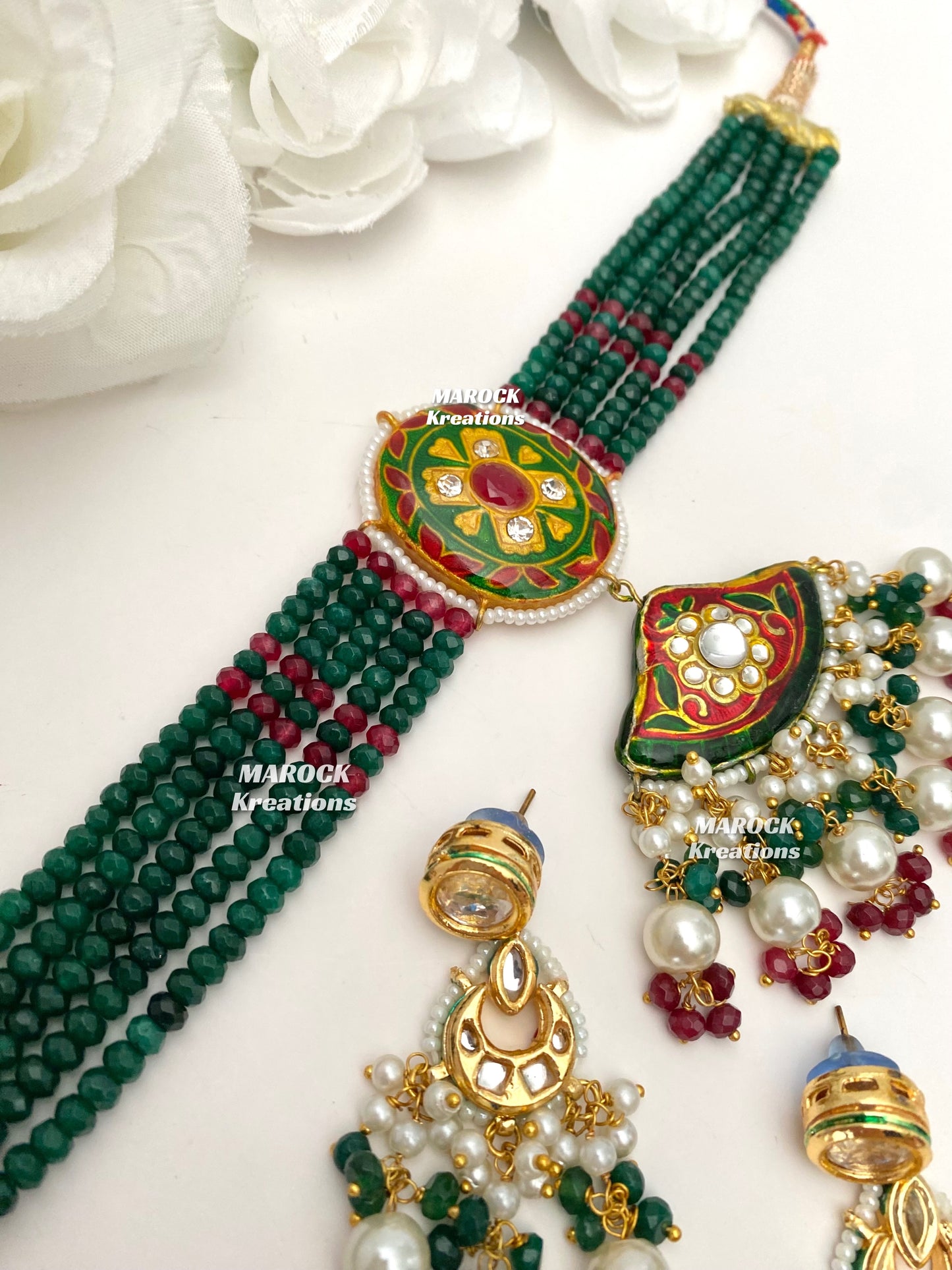 Mannat Kundan Meenakari Statement Choker set