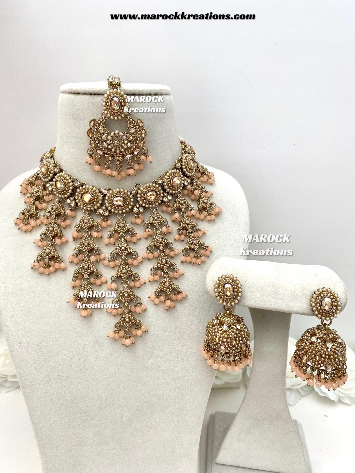 Shaya Antique Gold Polki waterfall Choker set