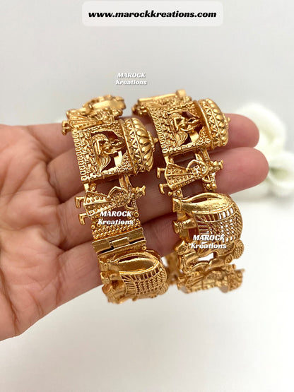 Sargun Gold plated openable Doli/Barat kade/Bangles/Kangan