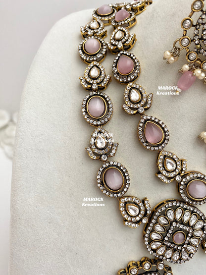 Hanali Victorian Kundan Statement Necklace set