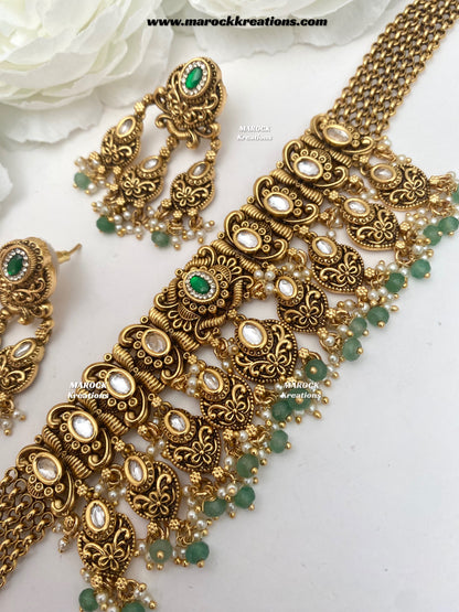 Robin Premium Quality Gold Plated Rajwadi choker set