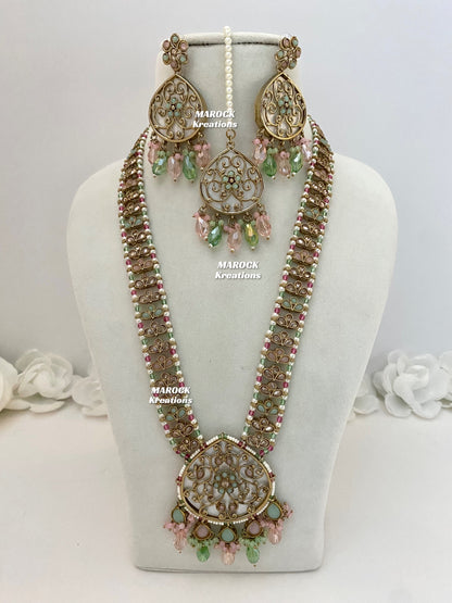 Monica Polki MOP Rani Haar/Long Necklace set