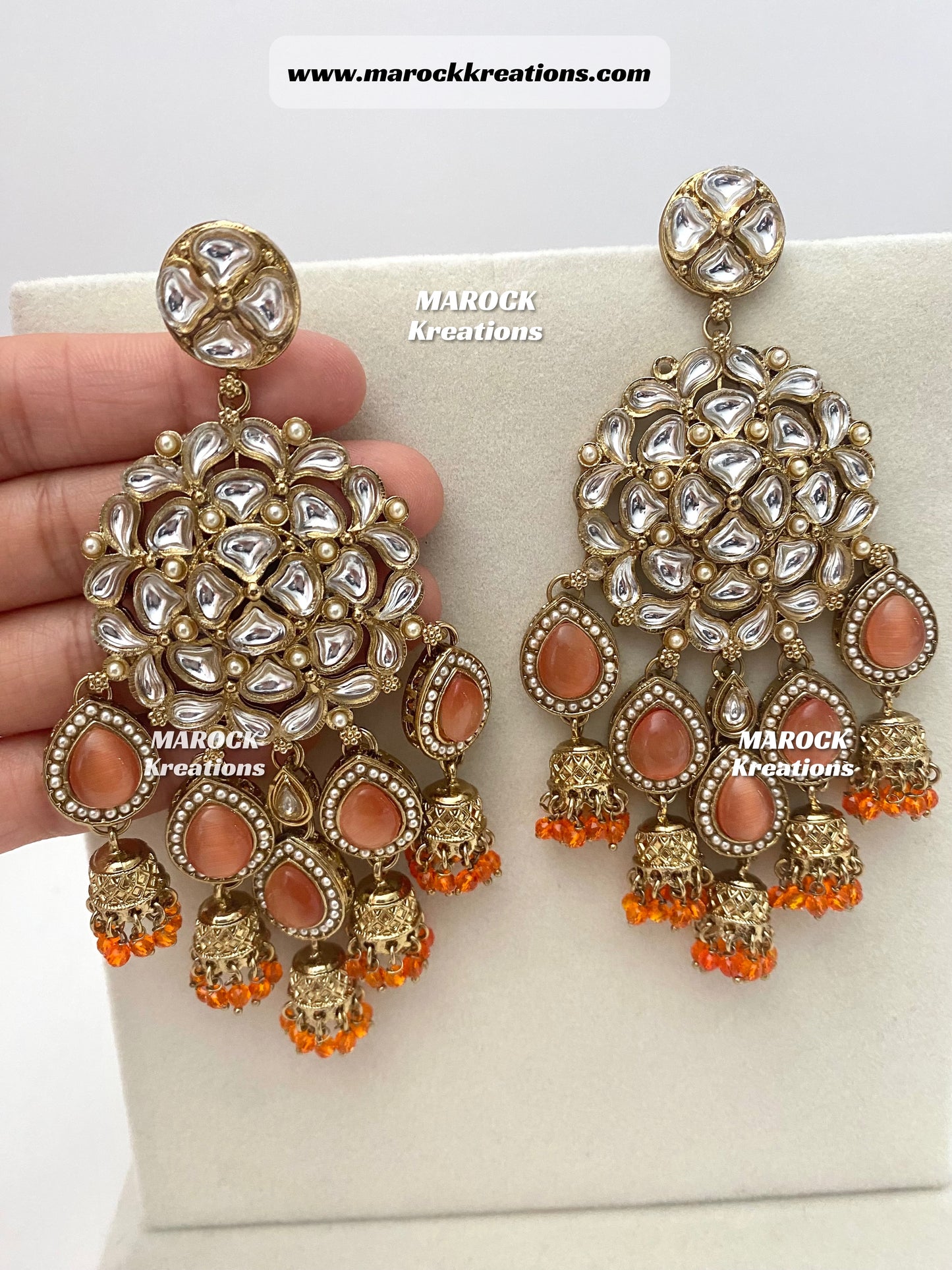 Bollywood style premium quality Kundan Statement Earrings