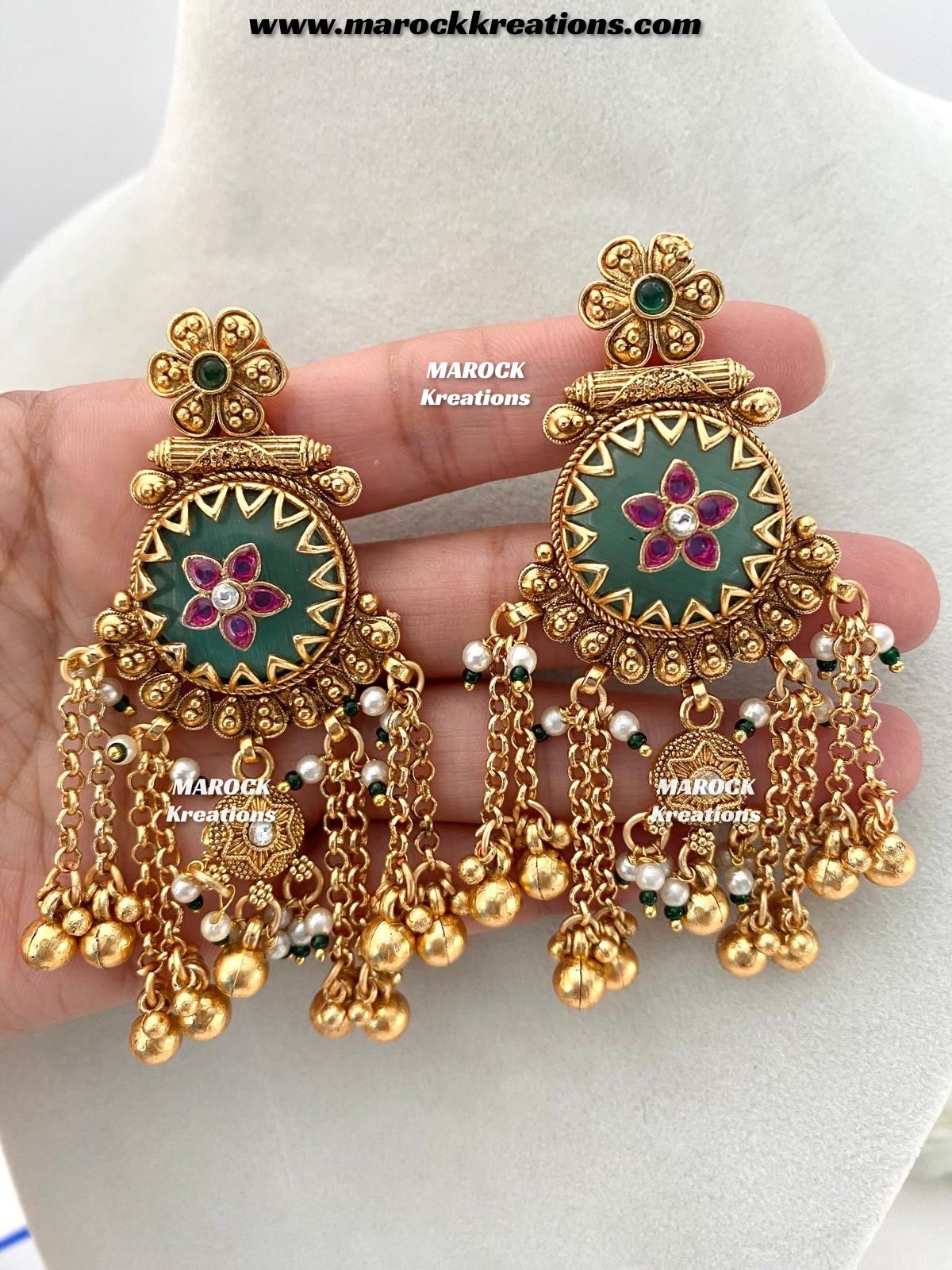 Jima Premium Quality Gold plated exclusive heritage Rani haar set