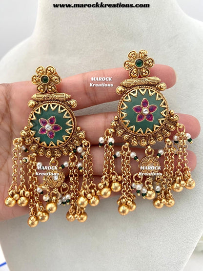 Jima Premium Quality Gold plated exclusive heritage Rani haar set