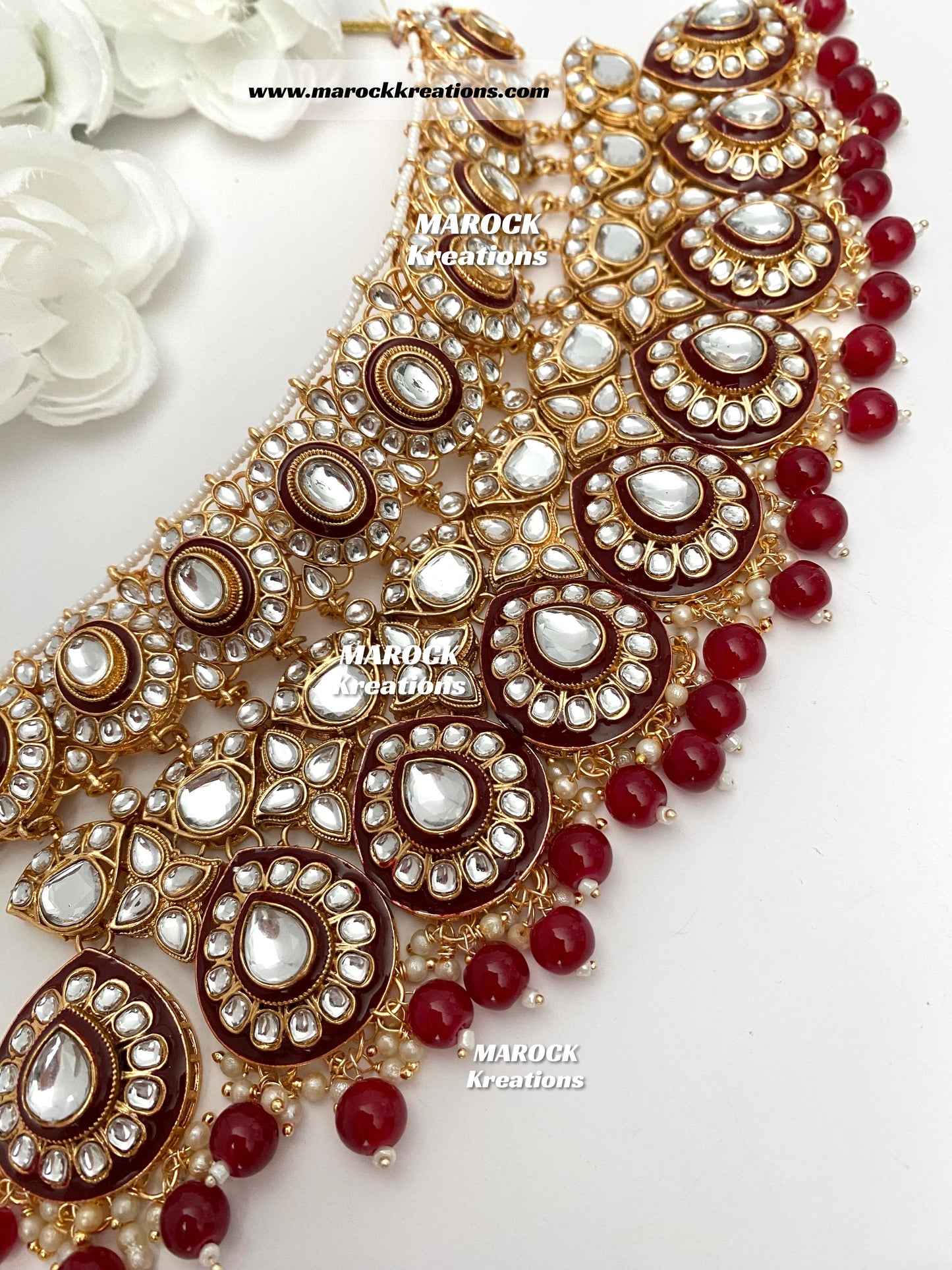 Trendy Uncut Kundan Statement Necklace set/Bridal set