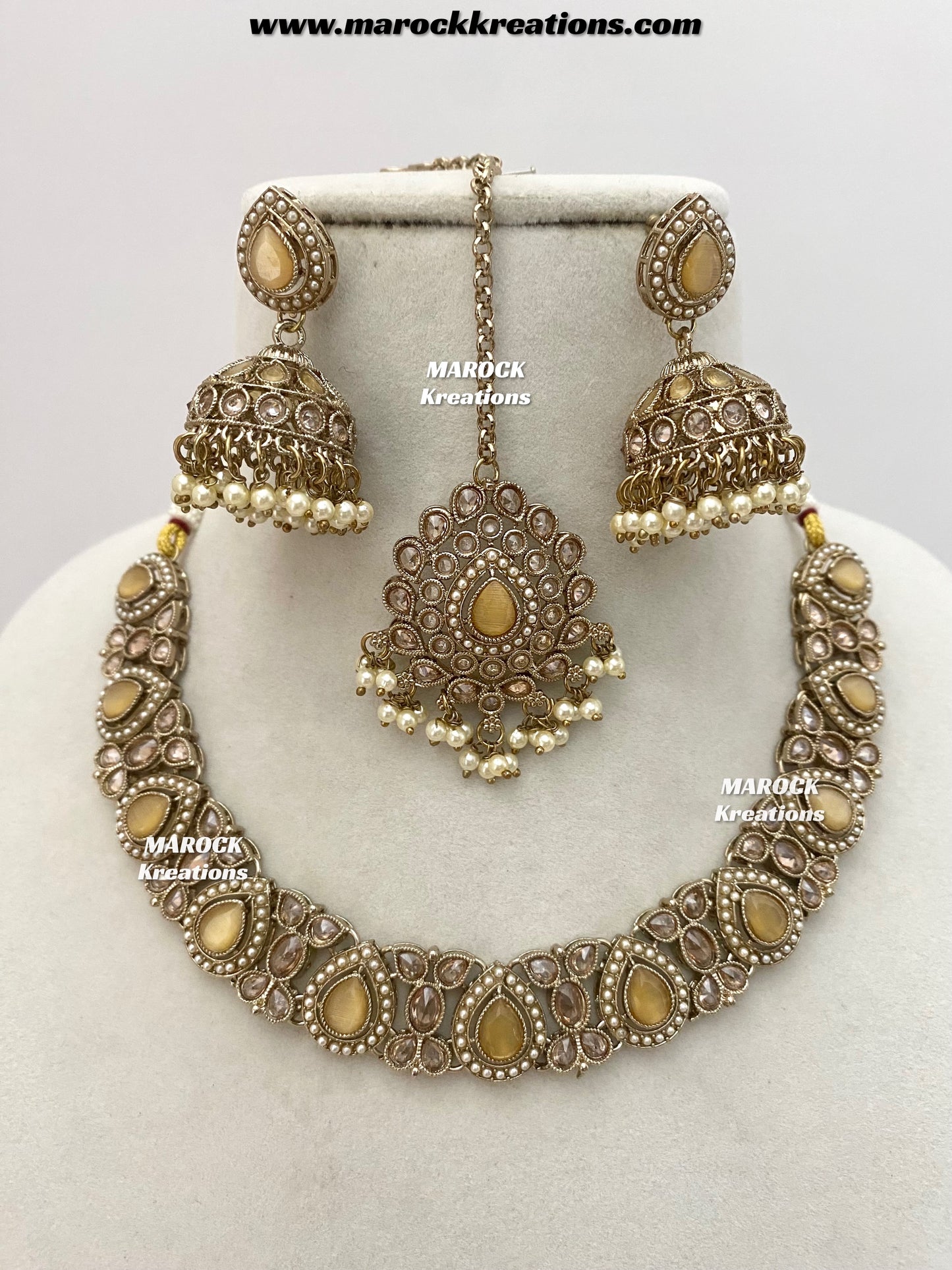Hemani Antique gold Polki Necklace set