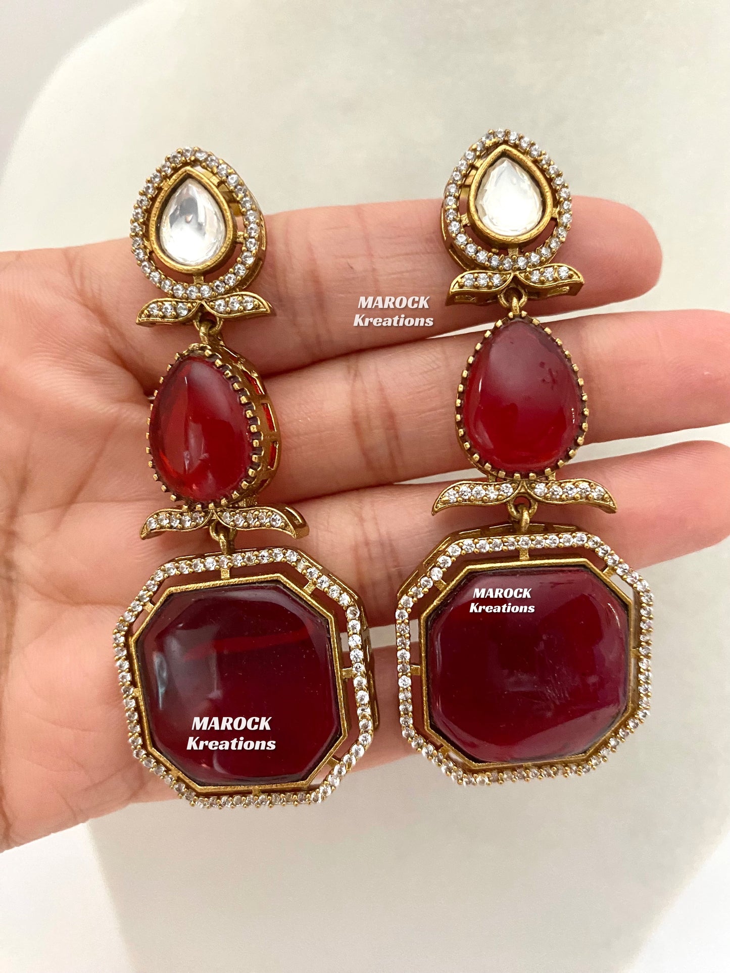Elsie Tyani inspired Premium Quality Moissanite Kundan Necklace set
