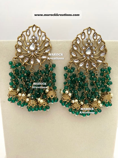 Bollywood style Kundan Statement Earrings