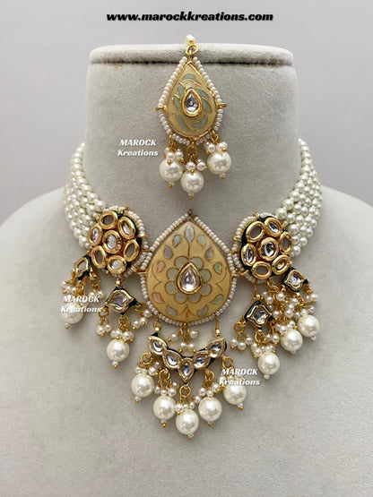 Natasha Premium Quality Kundan Meenakari Statement Choker set