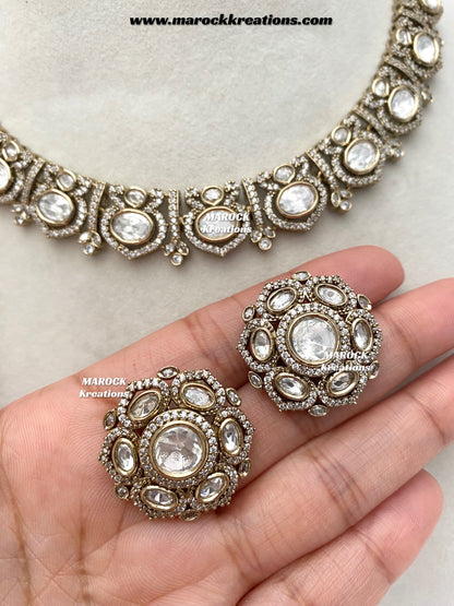 Sophia Premium Quality Moissanite Kundan Necklace set