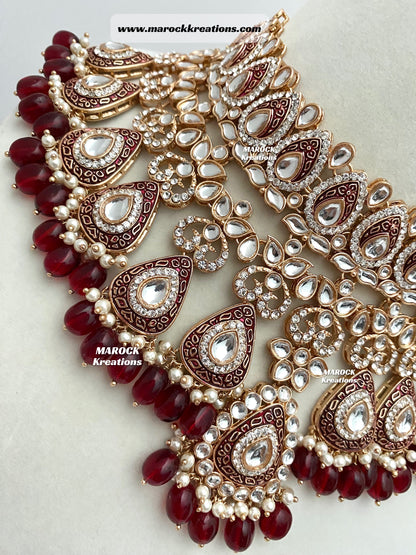 Premium Quality Kundan Meenakari Bridal set/Indian bridal jewelry