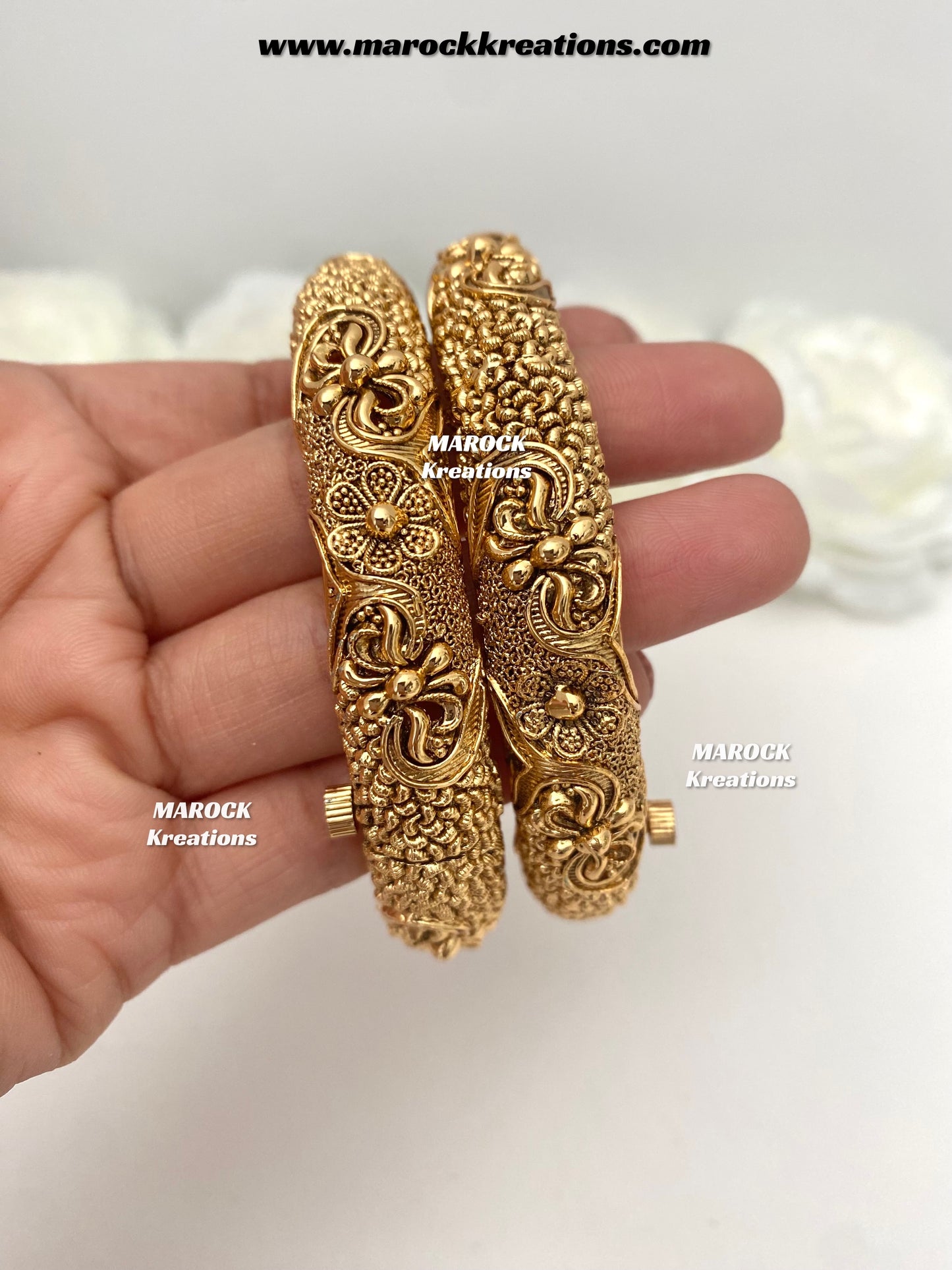 Kenny Premium Quality Gold plated handcrafted openable screw statement kade/bangles