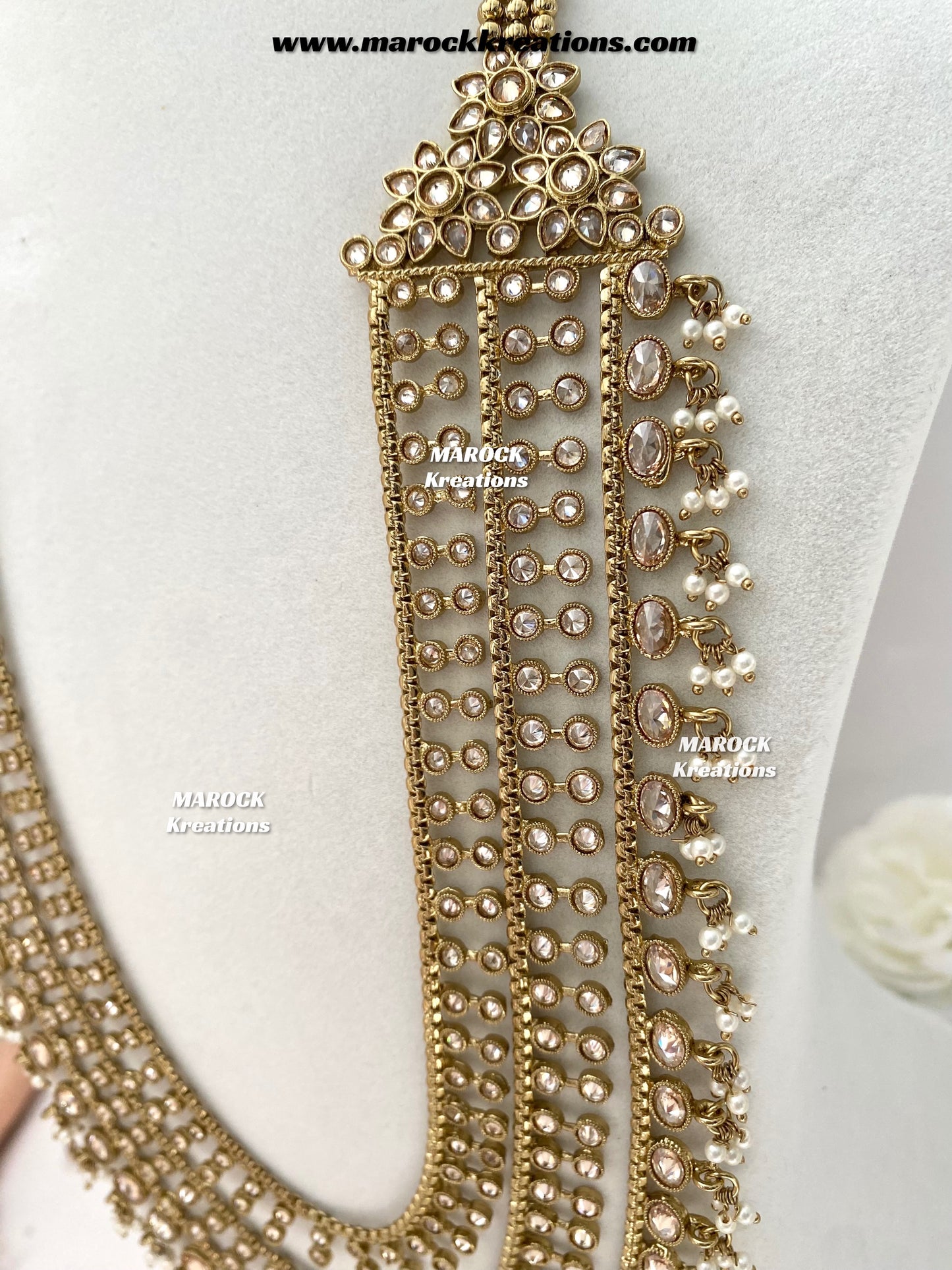 Carolina Premium Quality Polki Statement Rani haar set
