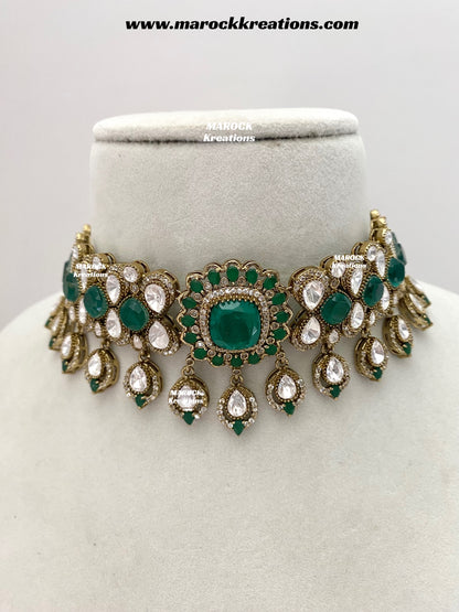 Vinny Premium Quality Moissanite Kundan Statement choker set