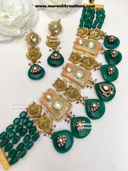 Razia Sabyasachi inspired Premium Quality Kundan Meenakari Statement Necklace set