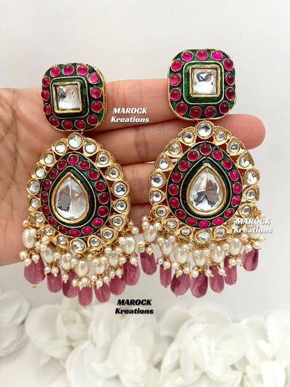 Eliza Premium Quality uncut Kundan Earrings