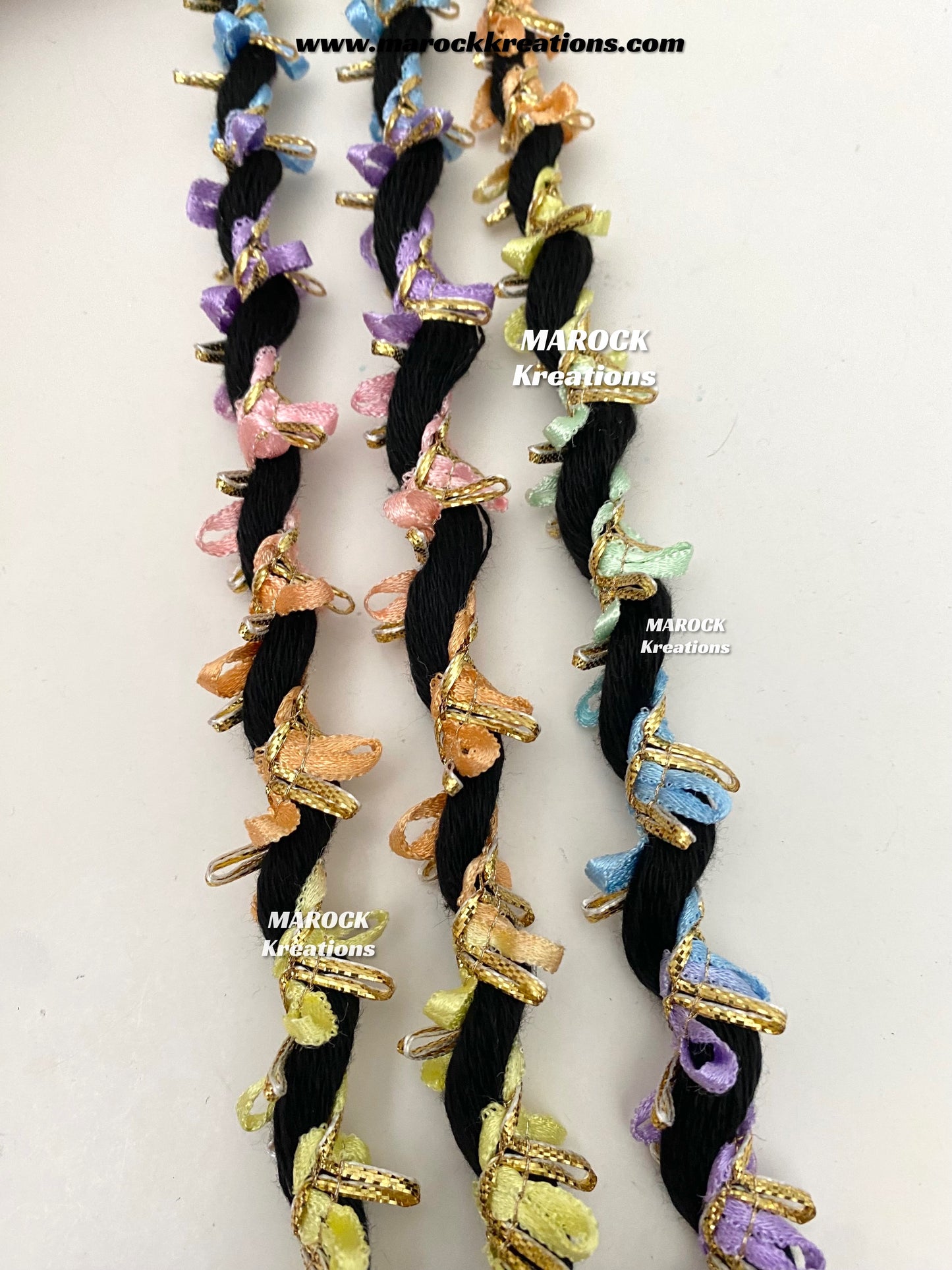 Gotta patti multi color Parandi with lace /Hair dori/Jago braid accessories