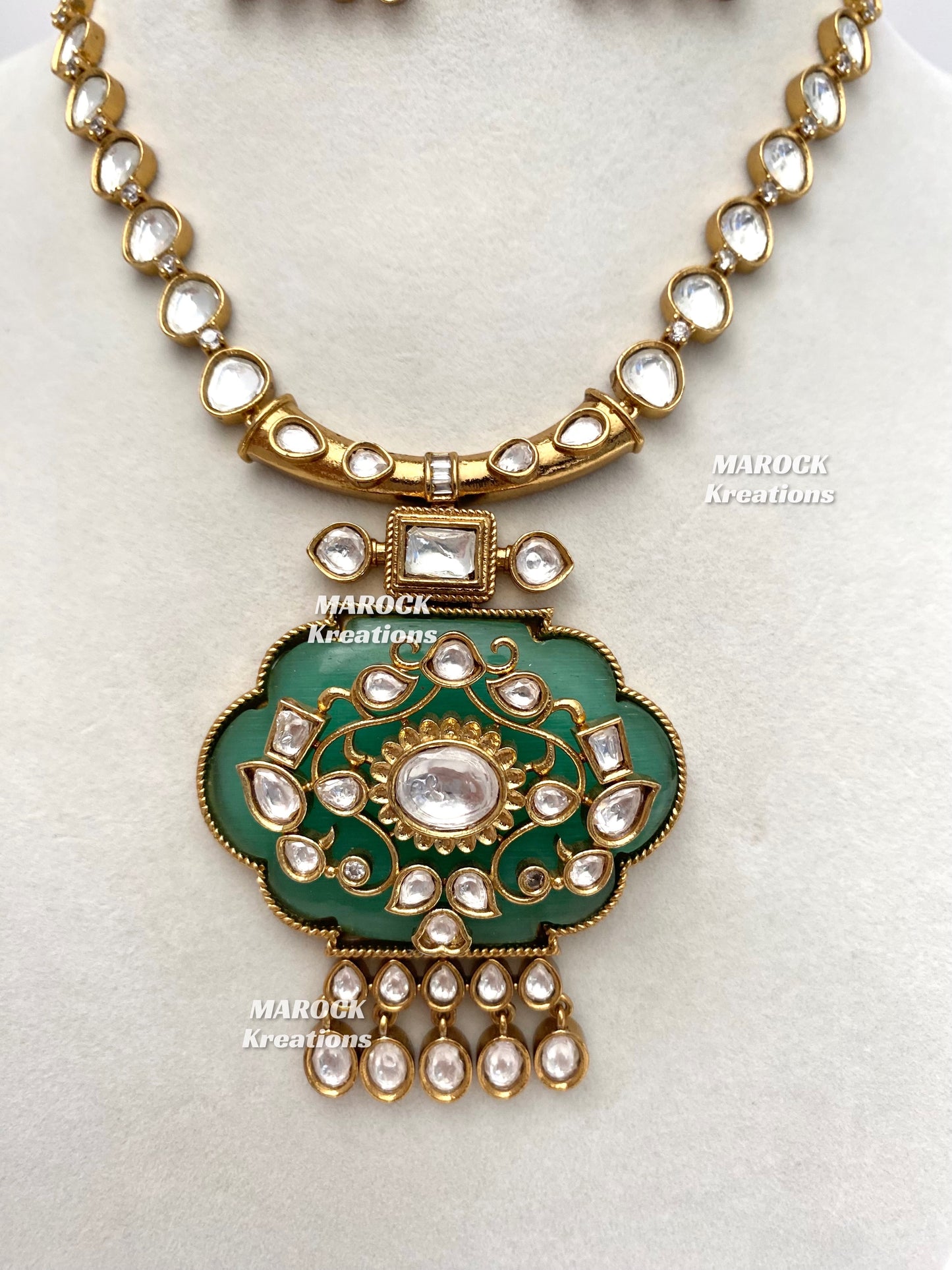 Shazia Premium Quality Moissanite Kundan Necklace set