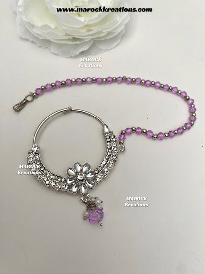 Sarwat Premium Quality Pakistani Silver Lavender Bridal set/bridal jewelry