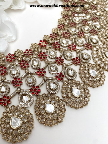 Premium Quality Moissanite Kundan Bridal set/bridal jewelry