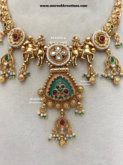 Amita Premium Quality exclusive Gold Plated heritage necklace set