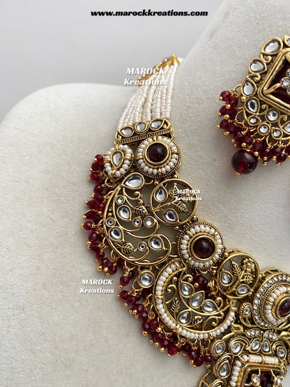 Carrie Premium Quality Kundan Statement Necklace set