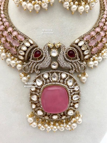 Ravina Tandon Bollywood style Sabyasachi inspired Premium Quality Moissanite Kundan Necklace set